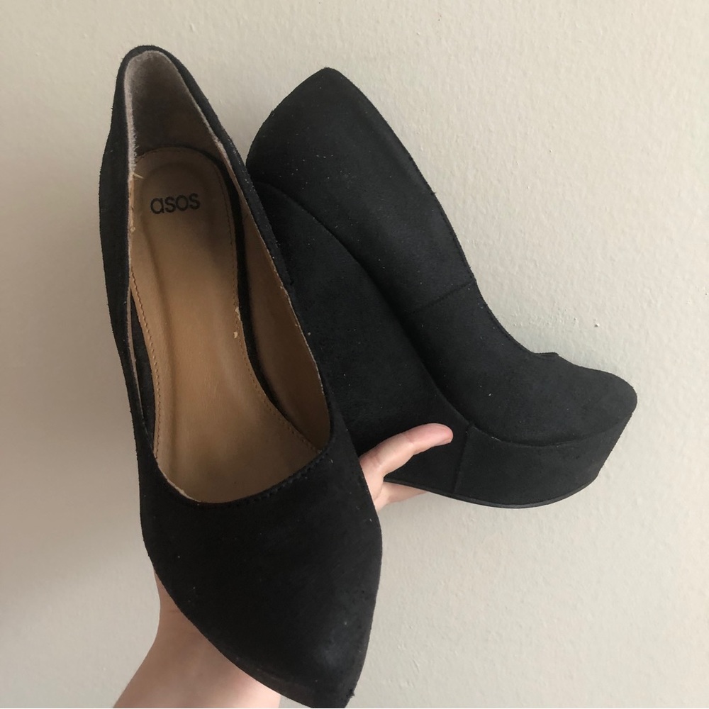 Black Wedge Heels